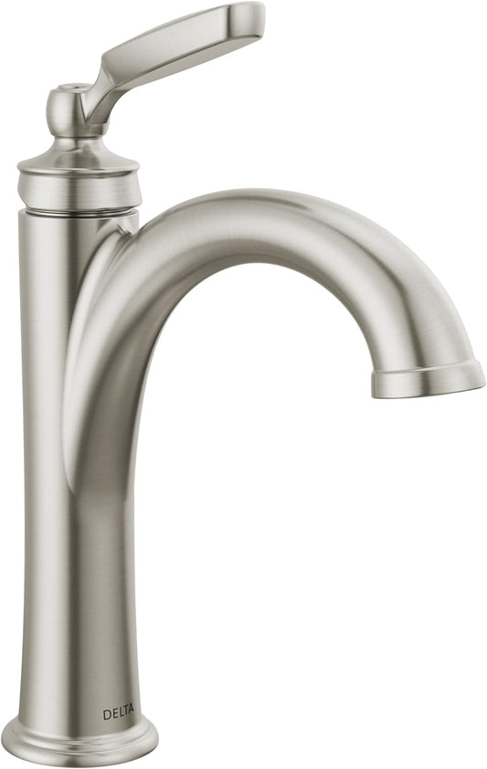 Woodhurst Single Hole Bathroom Faucet Brushed Nickel, Single Handle Bathroom Faucet, Bathroom Sink Faucet, Diamond Seal Technology, Drain Assembly, Stainless 532-SSMPU-DST