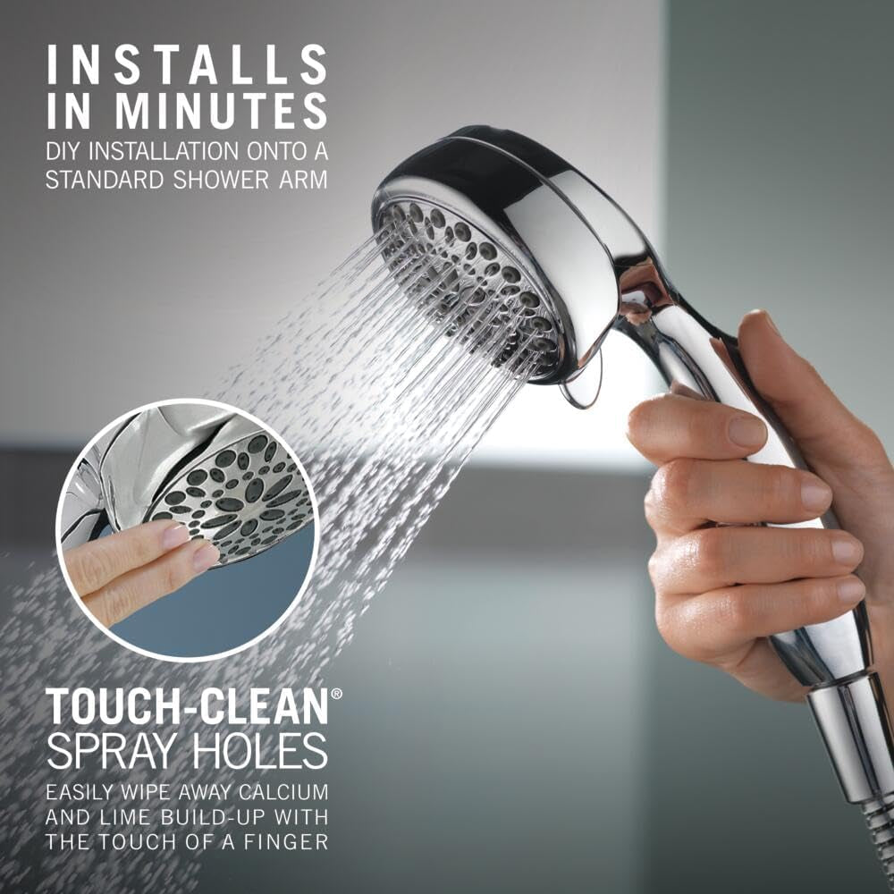 7-Spray Touch-Clean Hand Held Shower Head with Hose, Chrome, 75700