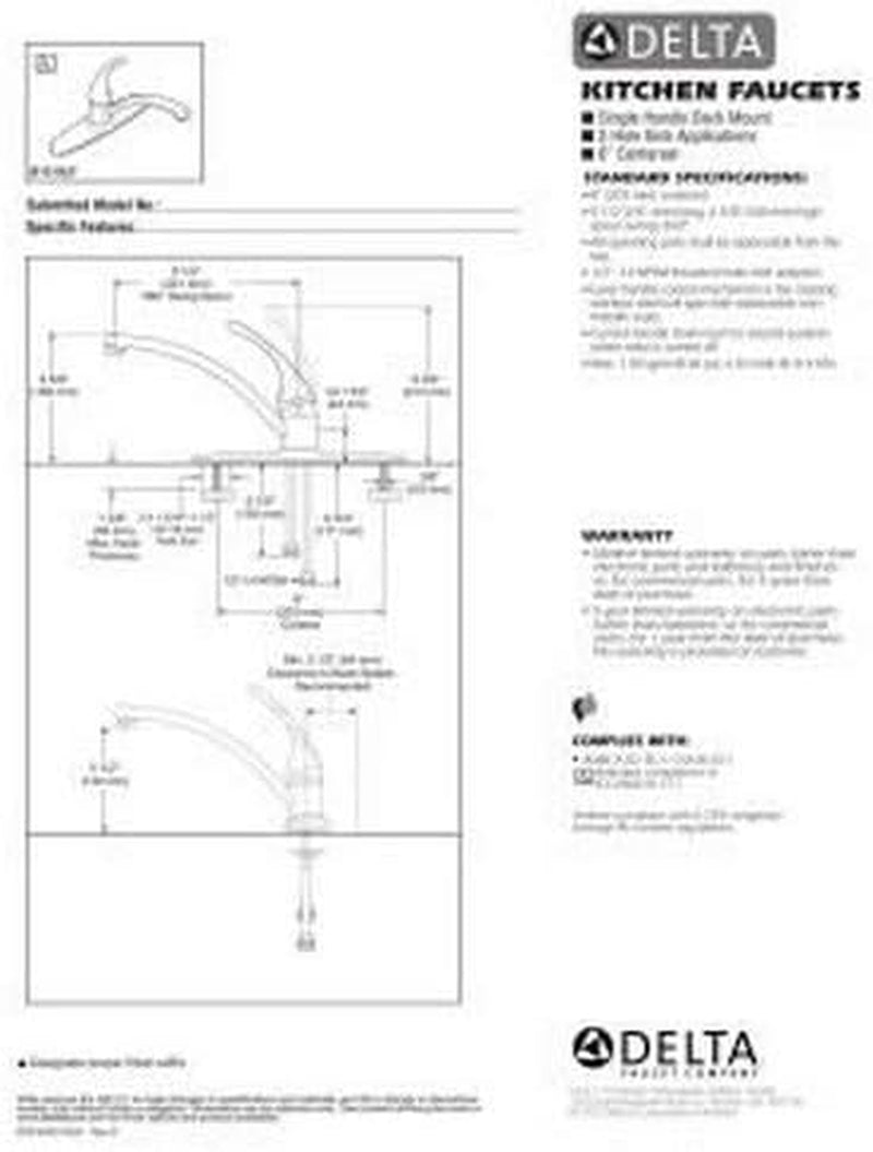 Foundations Single-Handle Kitchen Sink Faucet, Stainless B1310LF-SS