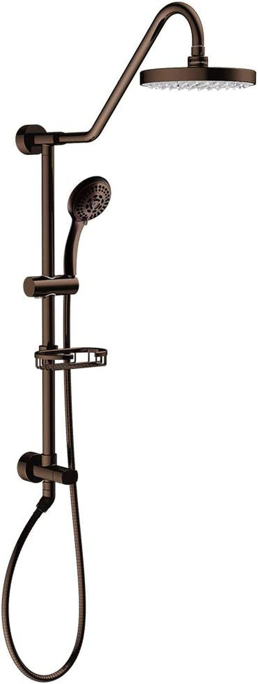 1011-Lll-Orb Kauai III Shower System, with 8" Rain Showerhead, 5-Function Hand Shower, Adjustable Slide Bar and Soap Dish, Oil-Rubbed Bronze