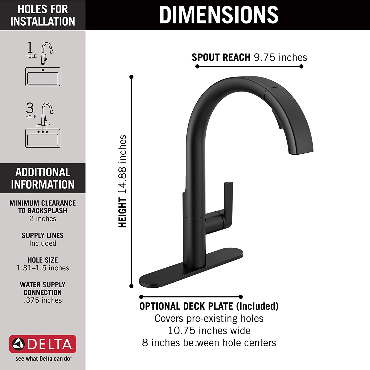 Keele Matte Black Kitchen Faucet Black, Kitchen Faucets with Pull down Sprayer, Kitchen Sink Faucet, Faucet for Kitchen Sink, Magnetic Docking Spray Head, Matte Black 19824LF-BL