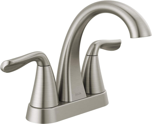 Arvo Centerset Bathroom Faucet Brushed Nickel, Bathroom Sink Faucet, Drain Assembly Included, Spotshield Stainless 25840LF-SP