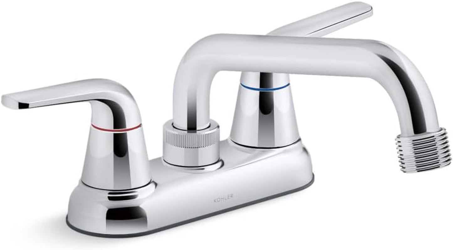 30619-CP Jolt Utility Faucet, Two-Handle Utility Sink Faucet with 3/4" Threaded GHT Spout, Laundry Sink Faucet, Polished Chrome