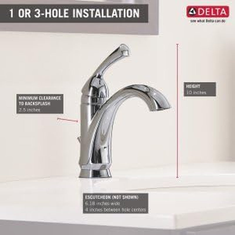 Haywood Single Hole Bathroom Faucet Brushed Nickel, Single Handle Bathroom Faucet, Diamond Seal Technology, Drain Assembly, Stainless 15999-SS-DST